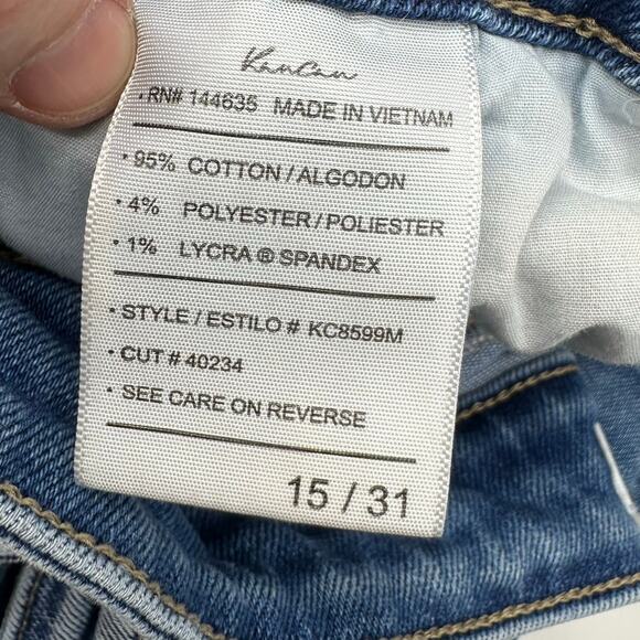 KanCan Estilo Medium Rise Distressed Knee Butterfly Button Jeans Womens 15/31 - Picture 14 of 16